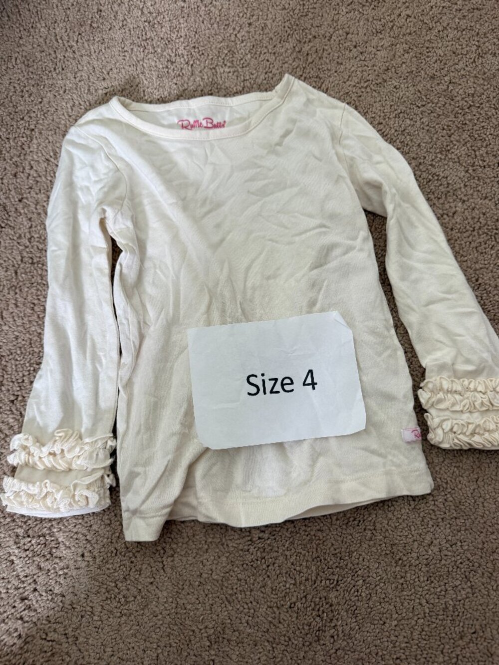 Rufflebutt Cream Undershirt 4T